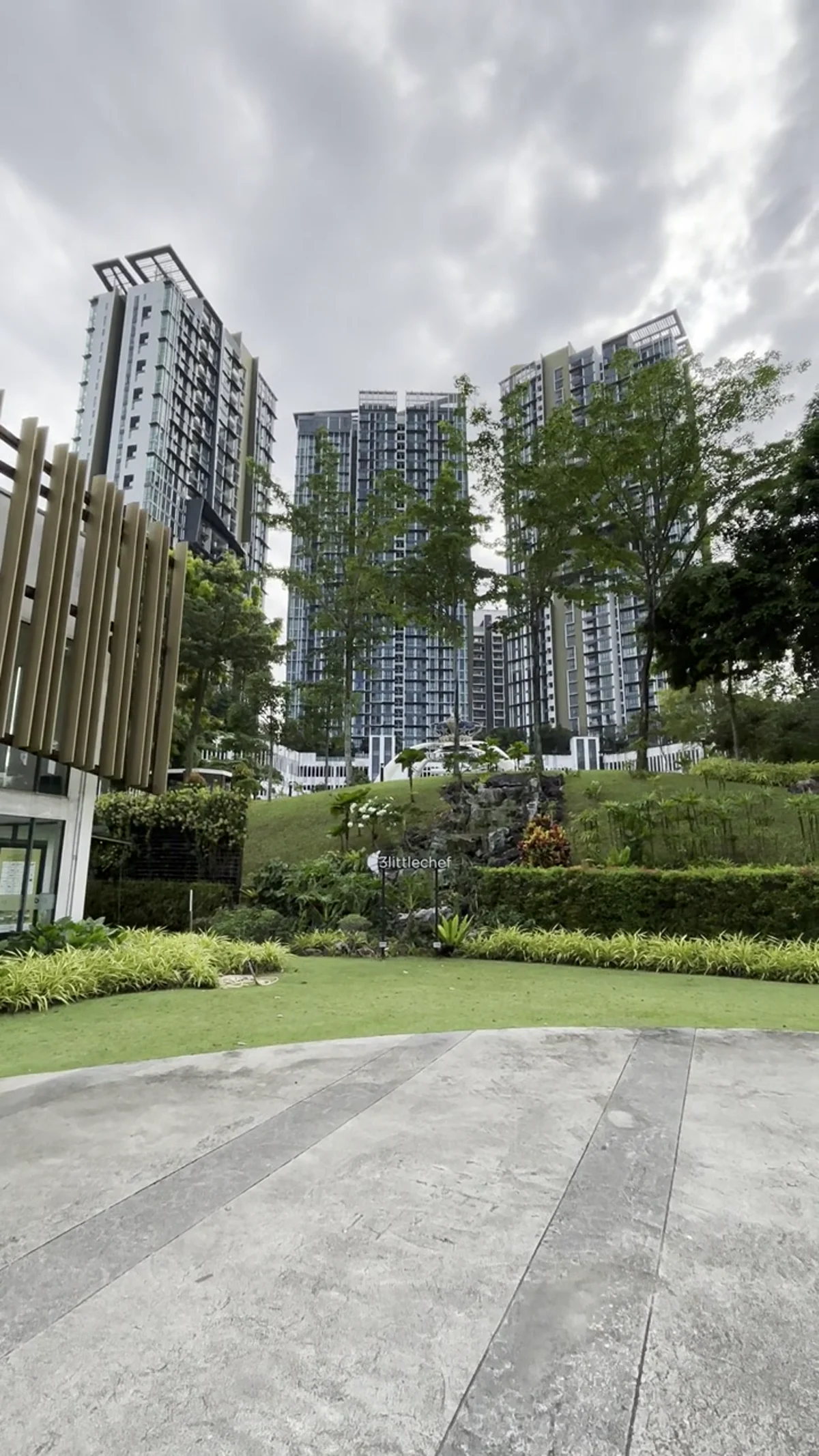 Elysia landscaped garden and towers